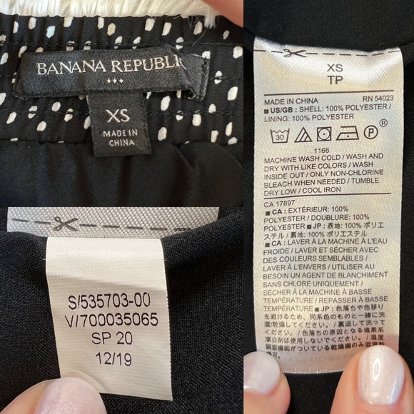 Banana Republic Black Polka Dot Print Fit-and-Flare Elastic Waist Flowy Skirt - Picture 5 of 7